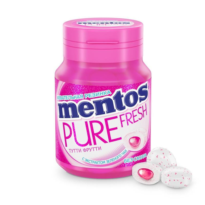 Жевательная резинка Mentos Pure Fresh Ментос Тутти Фрутти 54 грамма банка купить с 9680