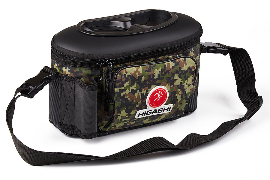 Кан рыболовный HIGASHI Live bait box 4.5L #Green Digital Camo #1