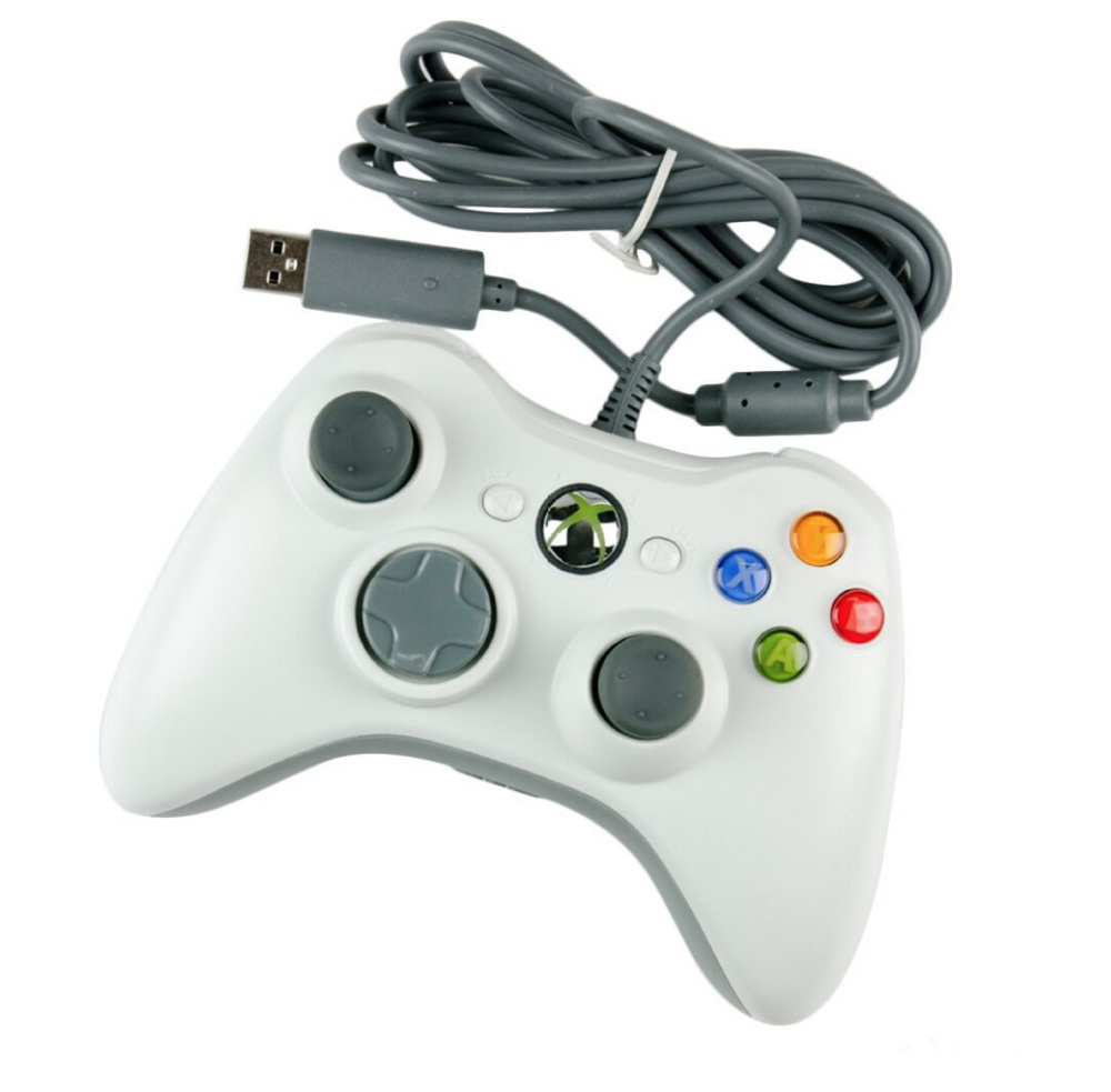 Джойстик (геймпад) проводной для Xbox 360 и PC Белый #1