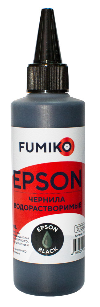 Чернила FUMIKO для Epson, 100мл., водорастворимые, Чёрный / Black #1