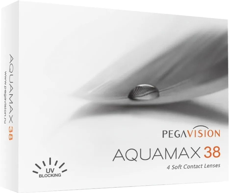 PEGAVISION AQUAMAX 38, -5,00 / 14.0 / 8.6, 4 штуки (4 линзы) контактные квартальные гидрогелевые (линзы #1