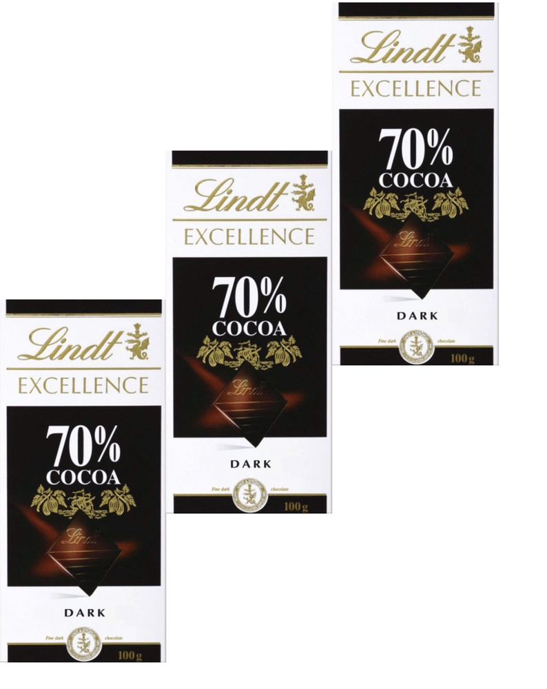 Шоколад Lindt Excellence горький 70% 100 г 3 шт - купить с доставкой по ...
