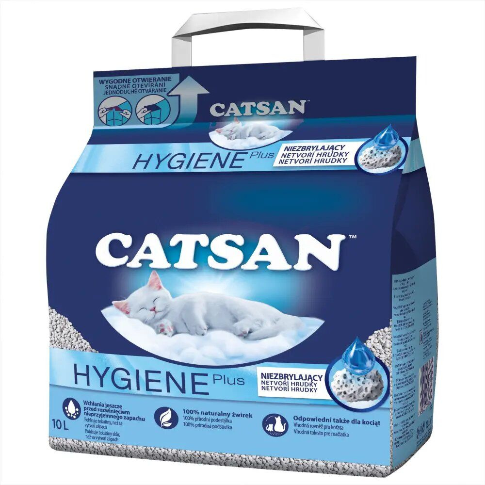 Наполнитель минеральный для кошачьего туалета 10л Catsan Hygiene Plus,  впитывающий, без отдушки 1 шт - купить с доставкой по выгодным ценам в  интернет-магазине OZON (733020088)