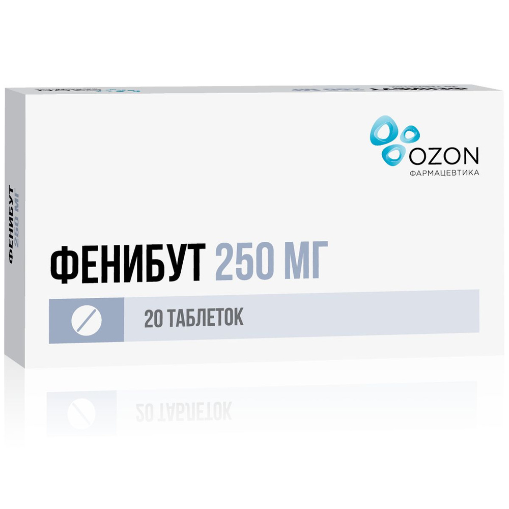 Фенибут таблетки 250мг 20шт — купить в интернет-аптеке OZON. Инструкции,  показания, состав, способ применения