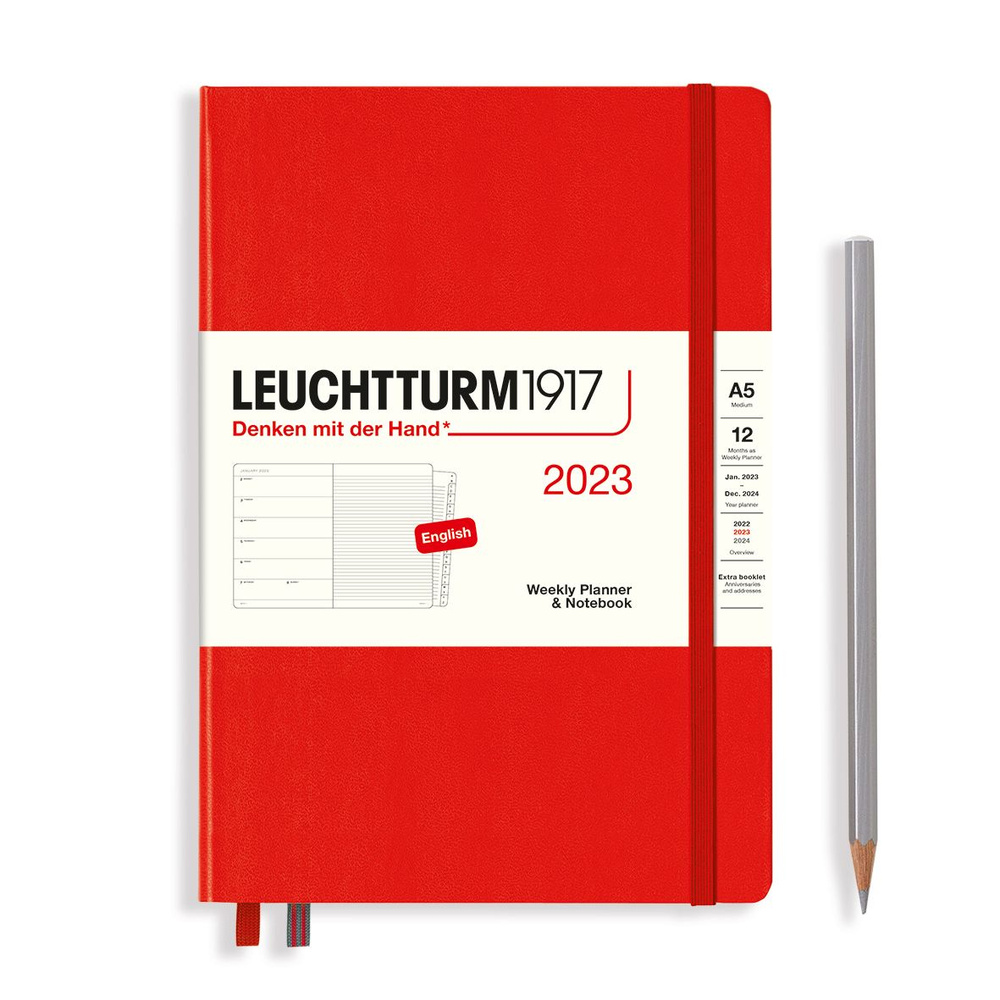 Еженедельник-блокнот датированный Leuchtturm1917 Medium, 72 листа, А5, красный #1
