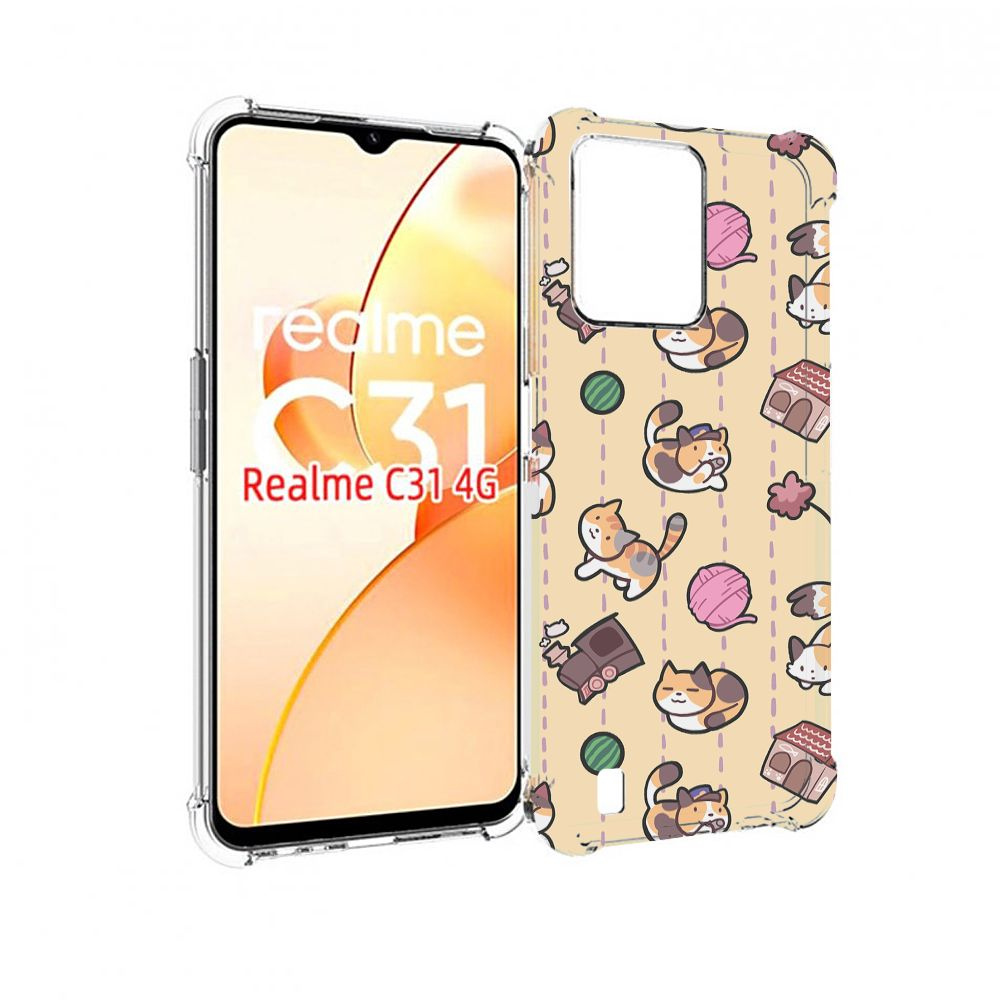 Чехол-бампер MyPads для OPPO Realme C31 с рисунком Котики-клубочки,  противоударный, силиконовый, с выступами и усиленными углами для защиты  камеры - купить с доставкой по выгодным ценам в интернет-магазине OZON  (739306997)