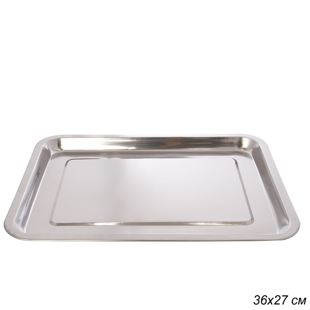Блюдо сервировочное из нержавеющей стали 36х27 см / Блюдо поднос для ...