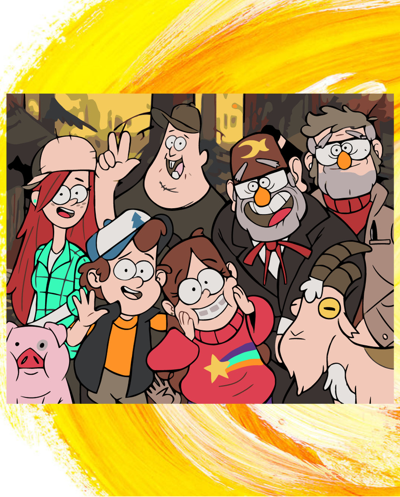 Картина по номерам Гравити Фолз / Gravity Falls холст на подрамнике 40*50