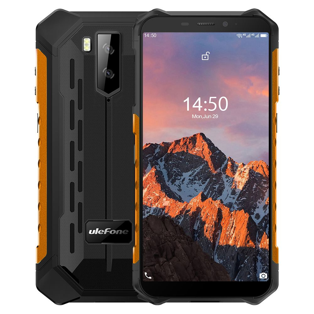 ULEFONE Смартфон Смартфон Ulefone ARMOR X5 PRO 4/64 GB ORANGE IP68 Быстрая  зарядка / IPS-матрица 4/64 ГБ, оранжевый