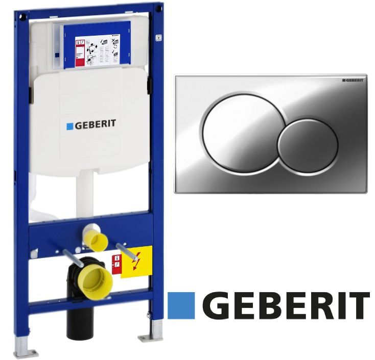 Инсталляция с клавишей смыва GEBERIT, готовый набор, комплект 2в1 ...