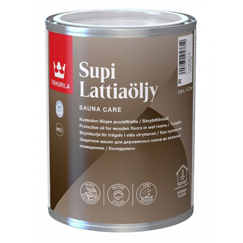 Tikkurila Supi Lattiaolju/Тиккурила Супи Латтиаолью, 0.9 л,масло для пола в бане и влажных помещениях #1