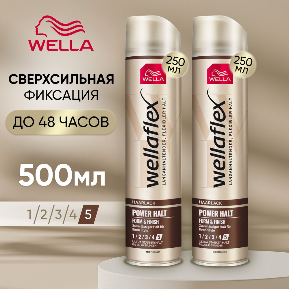 Лак для волос антистатик WELLA Wellaflex Удержание объема/Power Halt, Form & Finish, сверхсильной фиксации #1