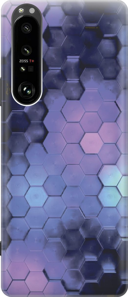 Силиконовый чехол Сиреневые соты на Sony Xperia 1 III / Сони Иксперия 1 ...