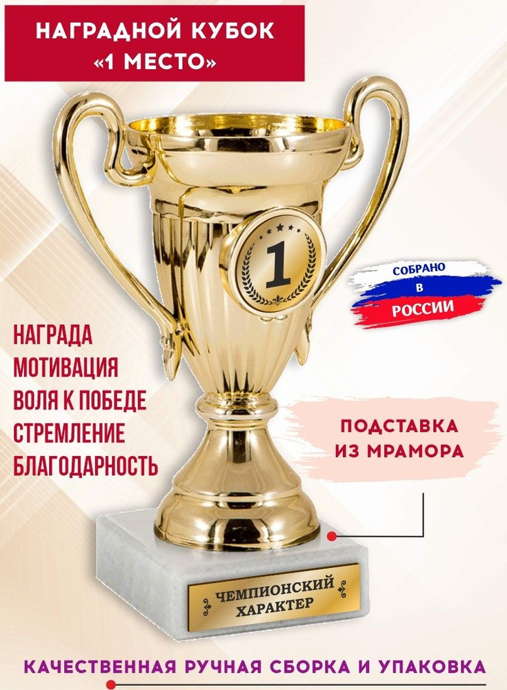 Кубок для награждения спортивный, 1 место, с гравировкой, SPORT PODAROK  #1