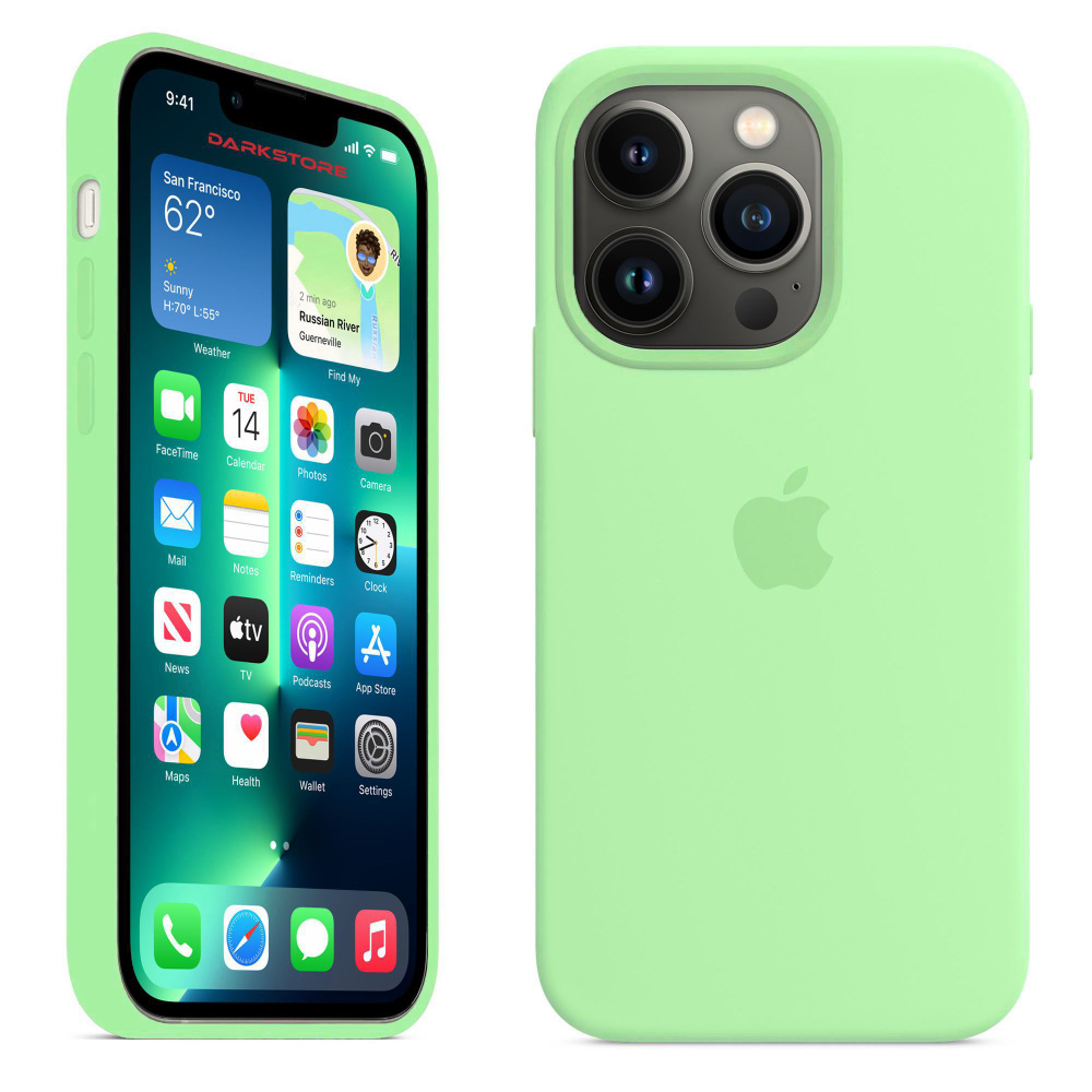 Силиконовый чехол Apple с Soft-touch покрытием на iPhone 13 Pro Max / Apple  Silicone Case с бархатным покрытием внутри, Салатовый (Beryl) - купить с  доставкой по выгодным ценам в интернет-магазине OZON (837775962)