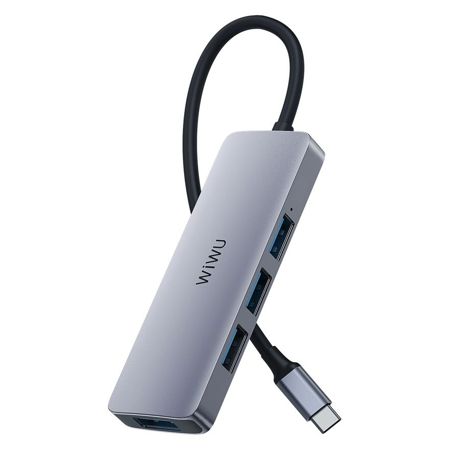 USB Хаб WiWU Alpha 440 Pro 4 в 1 Type C to 4 x USB 3.0 - Серый #1