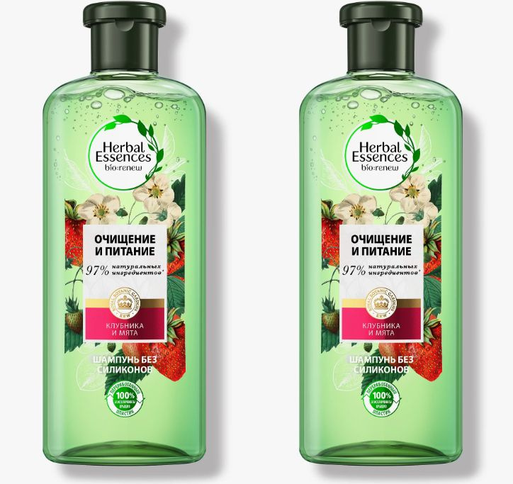 Herbal Essences шампунь, белая клубника и сладкая мята, 250 мл, 2 уп ...