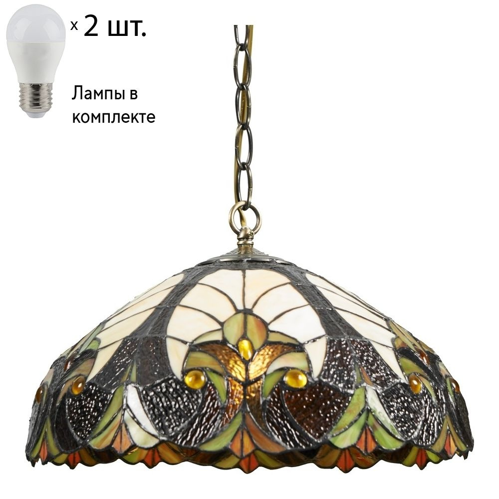 Светильник тиффани. Подвесной светильник с лампочками Velante 815-806-02Lamps E27 P45  #1