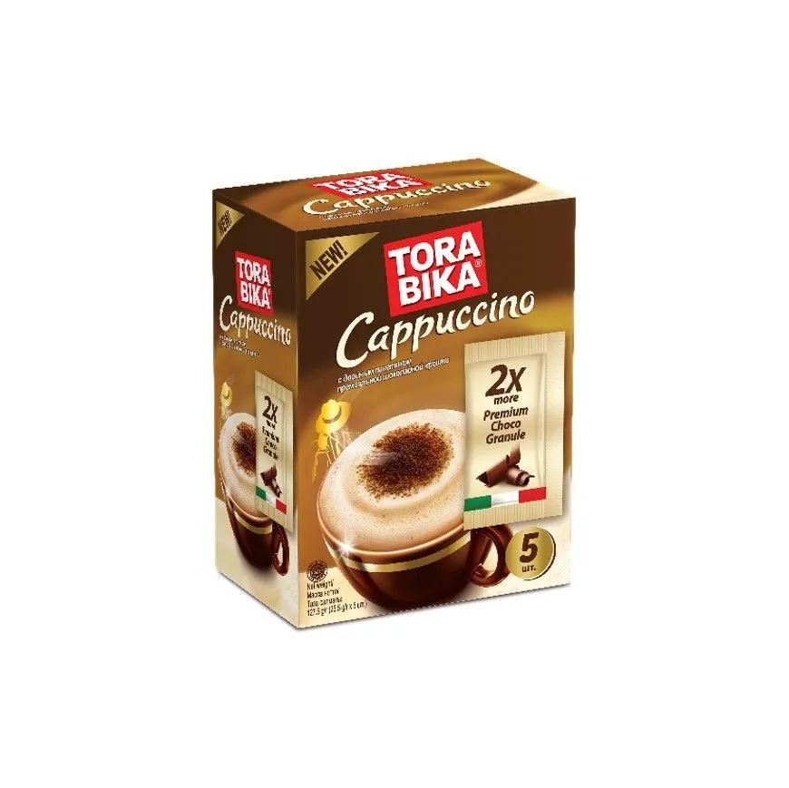 Растворимый кофе Torabika Cappuccino с шоколадной крошкой, 5 пакетиков по 25,5г пакет (Индонезия), 128 #1