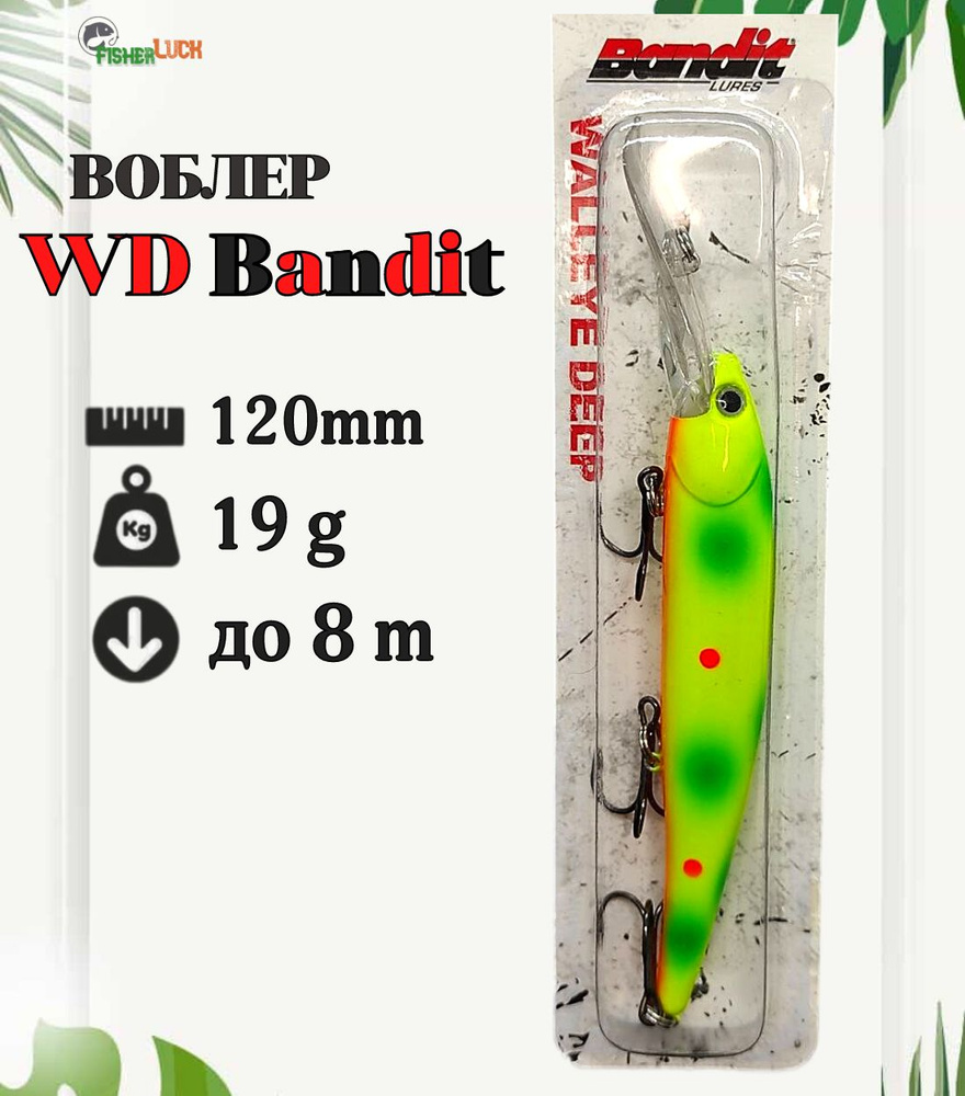 Воблер Минноу (Minnow) WD Bandit 120мм-8 м купить по выгодной цене в  интернет-магазине OZON (883045606)