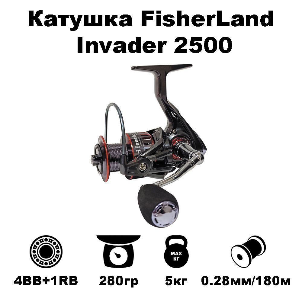 Катушка Fisherland INVADER, Безынерционная, 2500, Передний фрикцион купить  по низкой цене с доставкой в интернет-магазине OZON (885755760)