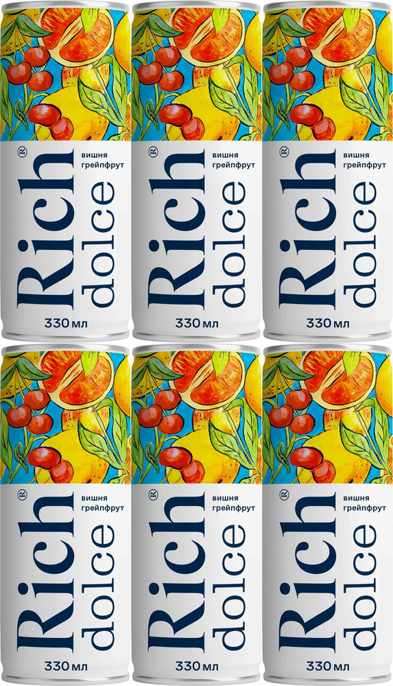 Напиток сокосодержащий Rich Dolce яблоко-вишня-грейпфрут концентрированный 0,33 л, комплект: 6 упаковок #1