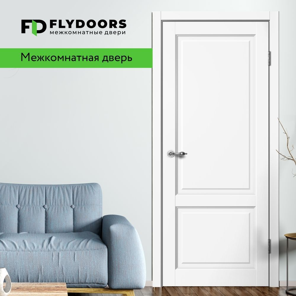 Дверь межкомнатная FLYDOORS комплект Classic С02 ПГ, цвет Белый, 800*2000  #1