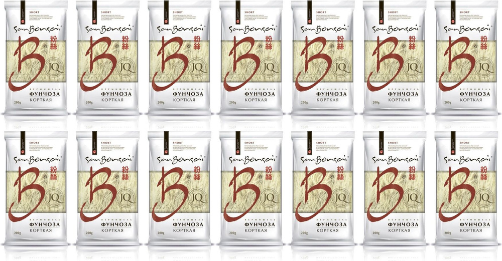 Макаронные изделия SanBonsai Вермишель Фунчоза бобовая короткая, комплект: 14 упаковок по 200 г  #1