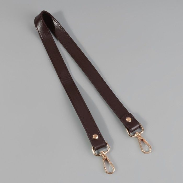 Ручка для сумки, с карабинами, 60 1 см x 2 см, цвет тёмно-коричневый  #1