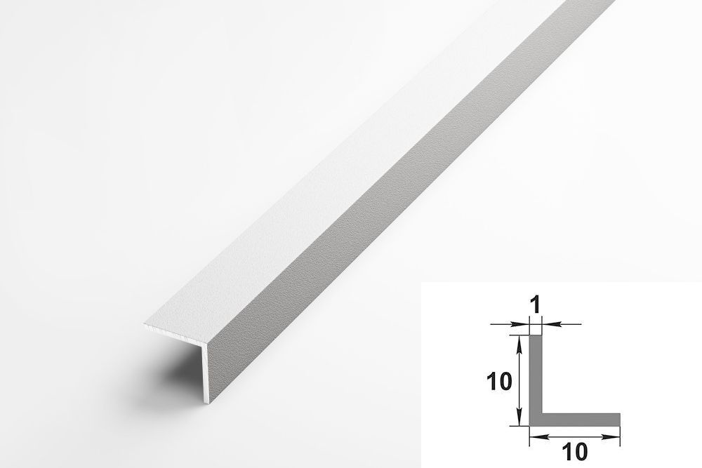 Уголок алюминиевый 10x10 мм, длина 2,7 м, профиль угловой внешний Лука УП 01-27, окрас белый 016  #1