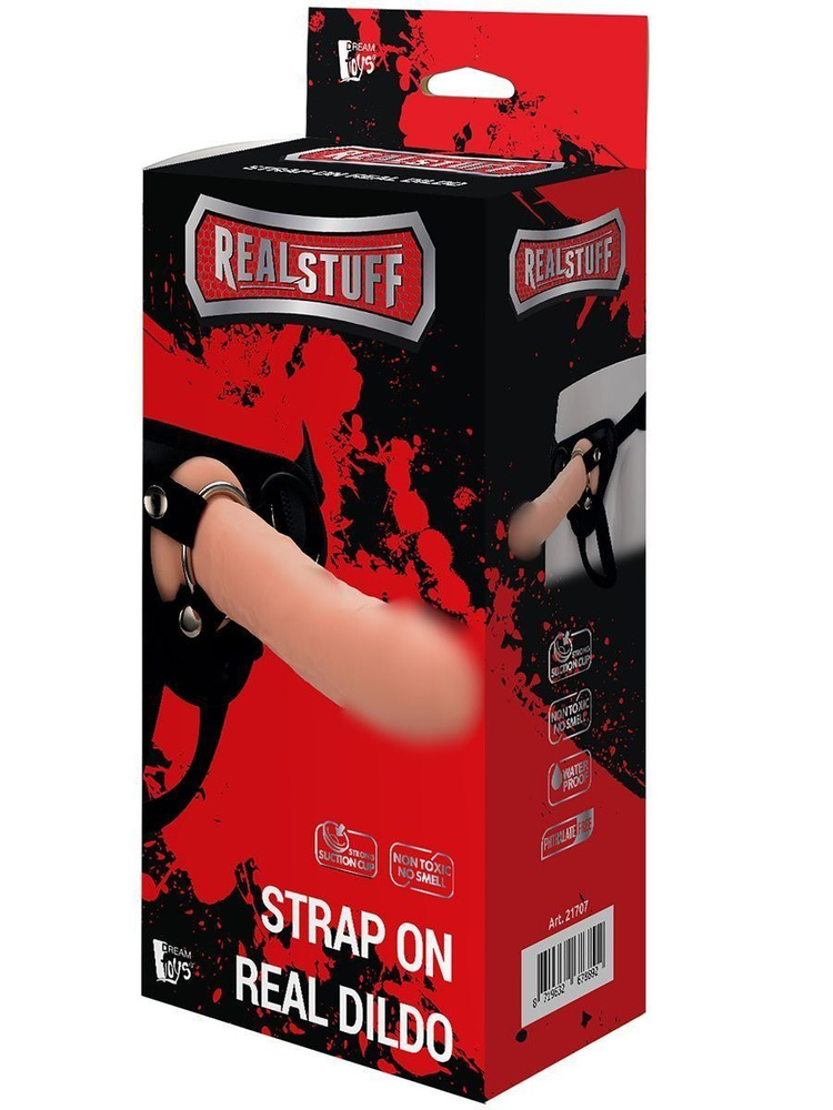 Женский страпон "REALSTUFF STRAP ON REAL DILDO" 19см #1