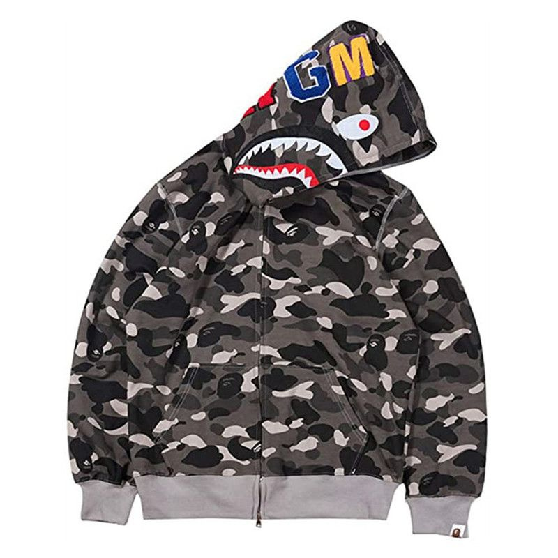 Grey camo bape hoodie sale