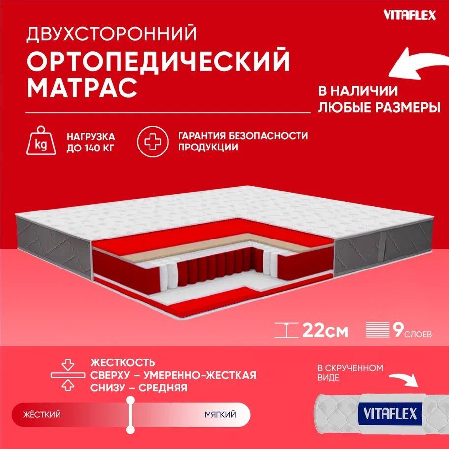 VITAFLEX Матрас Ортопедический матрас VITAFLEX Anatomic M Sk 130x180, независимые пружины, разной жесткости, #1