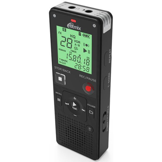 Цифровой диктофон с функцией слухового аппарата Ritmix RR-820 8Gb черный, дисплей, 8 Гб + MicroSD, под #1