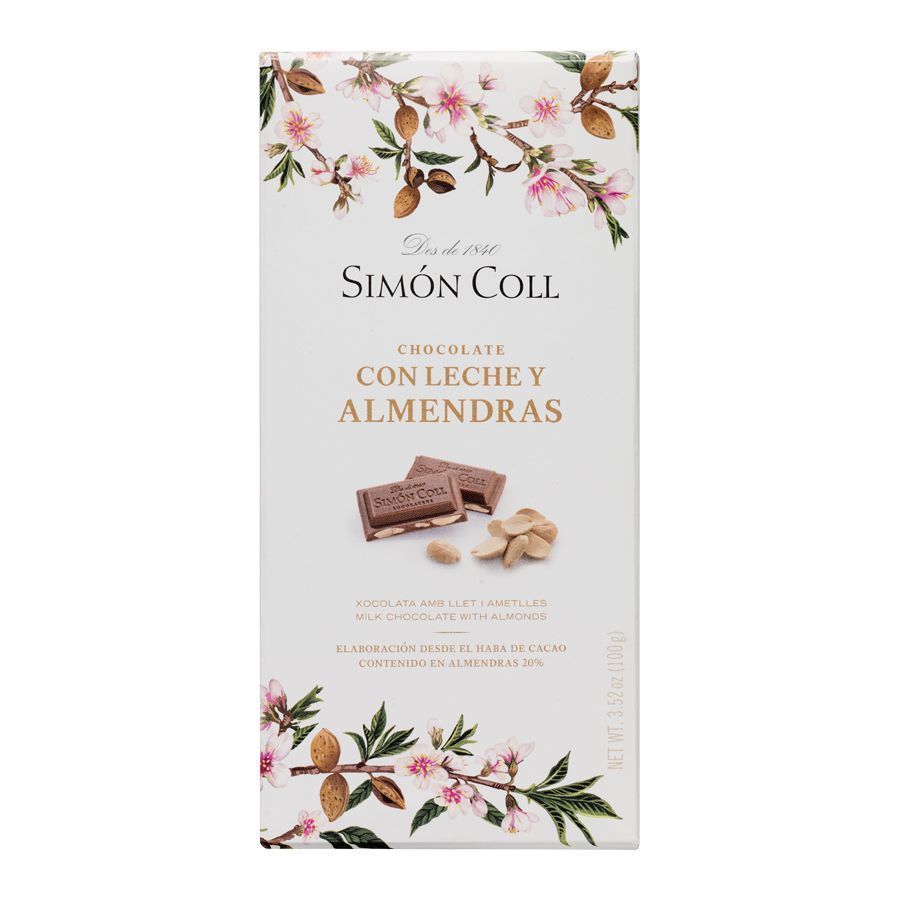 Simon Coll Молочный шоколад 32% какао с миндалем, 100г #1