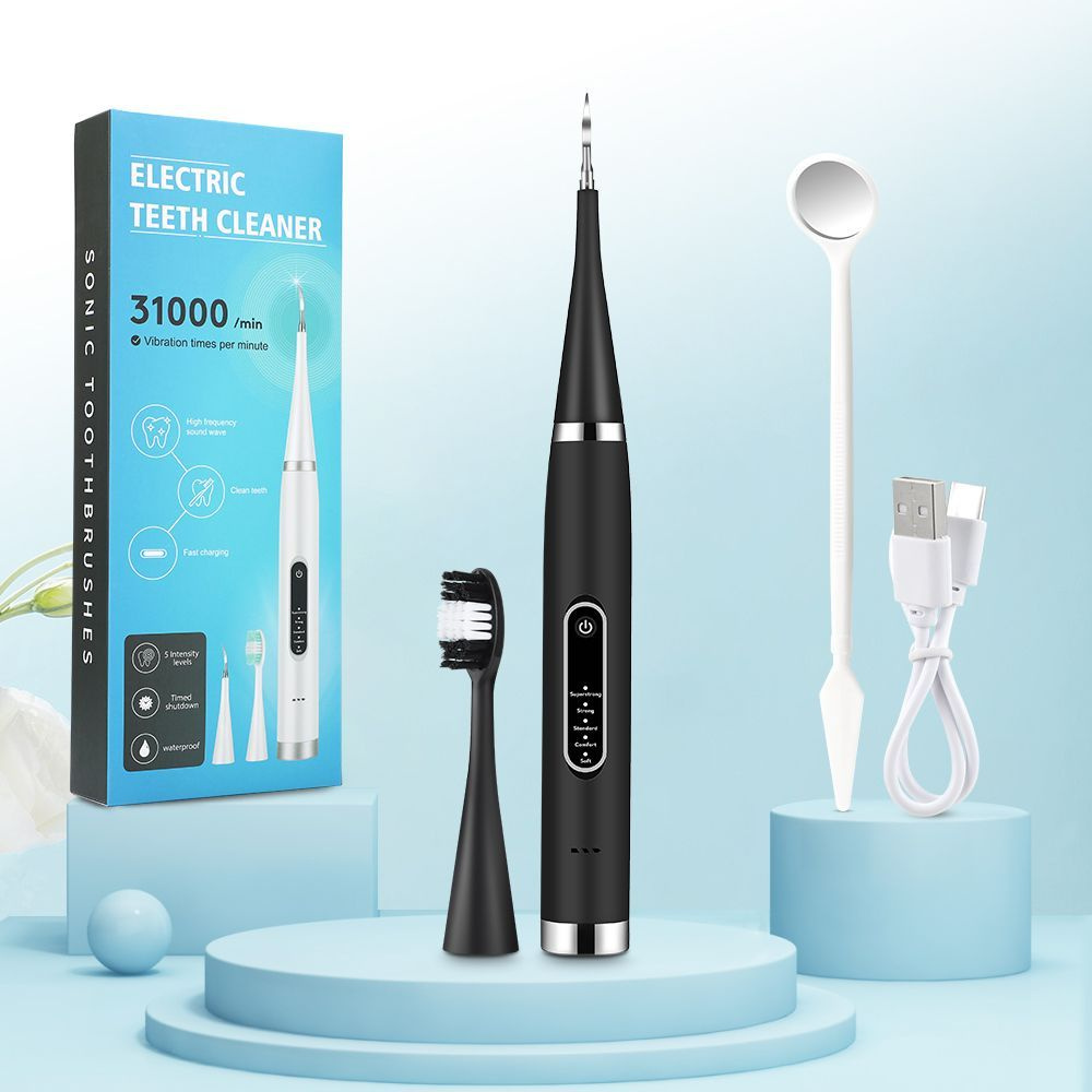 Ультразвуковой скалер для чистки зубов Electric Teeth Cleaner, черный / Прибор для чистки зубов  #1