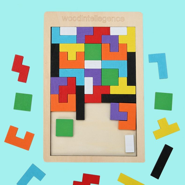 Деревянный тетрис, интеллектуальные головоломки, детские головоломки ...