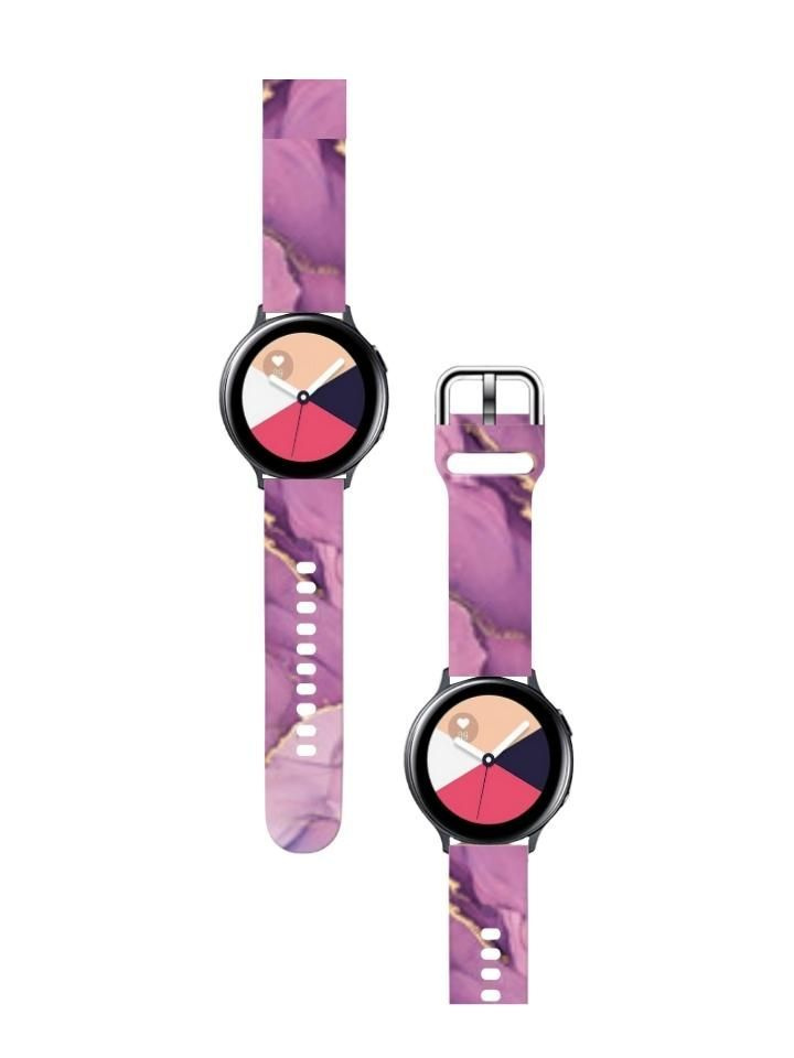 Силиконовый ремешок с принтом для часов 20 мм, универсальный ремень с