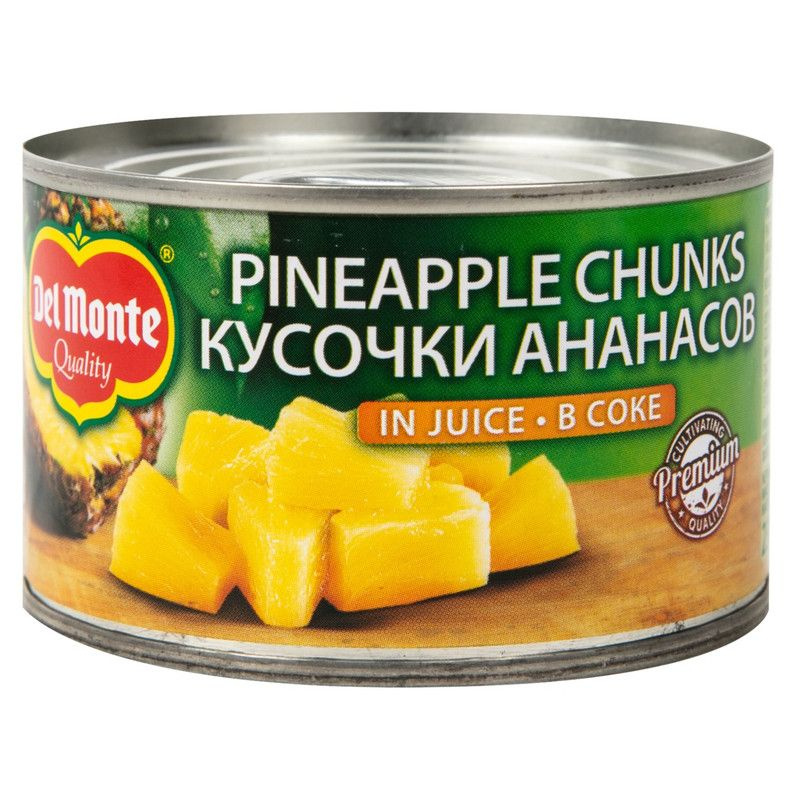 Ананасы Del Monte кусочки в соке, 230г #1