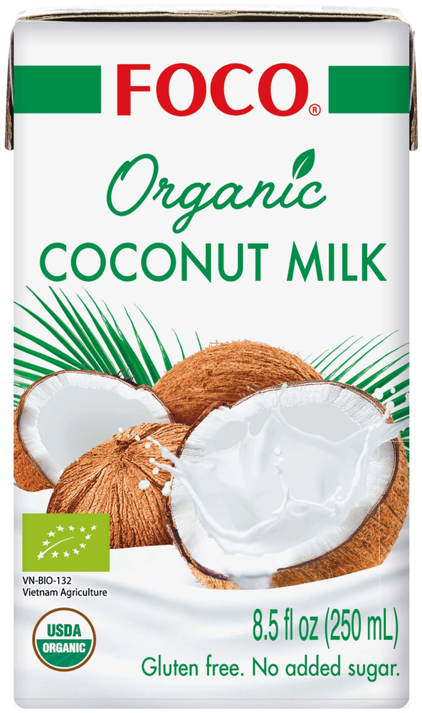Кокосовое молоко FOCO ORGANIC Tetra Pak, 250 мл #1