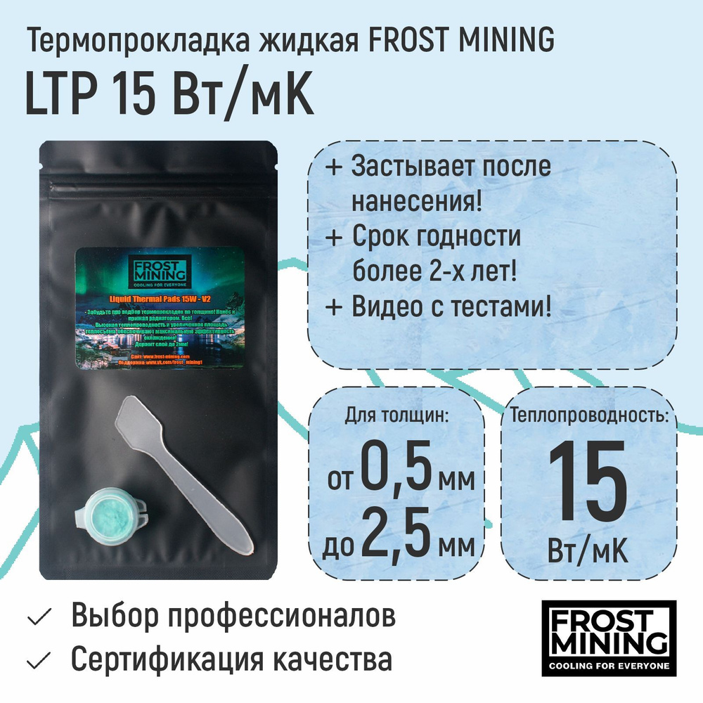 Термопрокладка жидкая FrostMining Liquid Thermal Pads 15(Вт/мК)