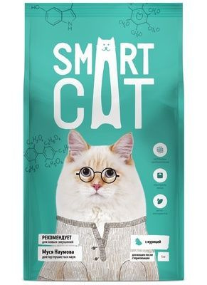 Smart Cat Корм для стерилизованных кошек, с курицей, 5 кг - купить с ...