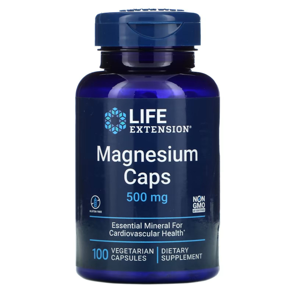 Магний в капсулах Life Extension Magnesium Caps 500 мг 100 вегетарианских капсул  #1