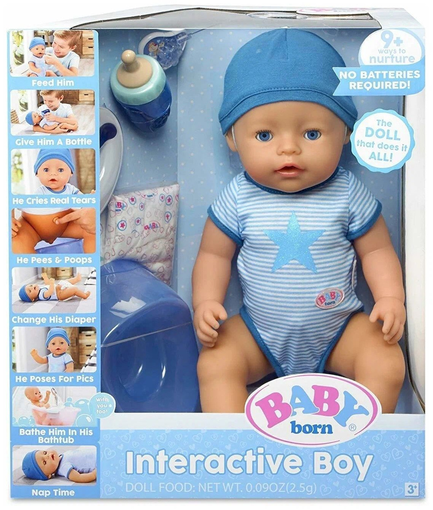 Кукла Беби борн мальчик Baby Born Interactive Boy - купить с доставкой ...