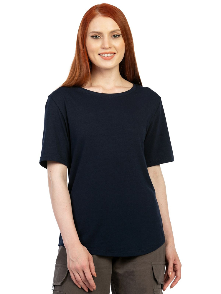 Футболка VIVEZZA, размер 46, цвет темно-синий, 92% Хлопок, 8% Эластан ...