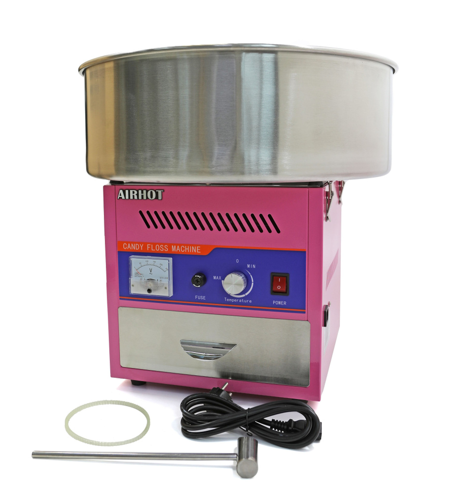 Аппарат, машина для приготовления сахарной ваты AIRHOT CF-1 розовый с чашей 520 мм  #1