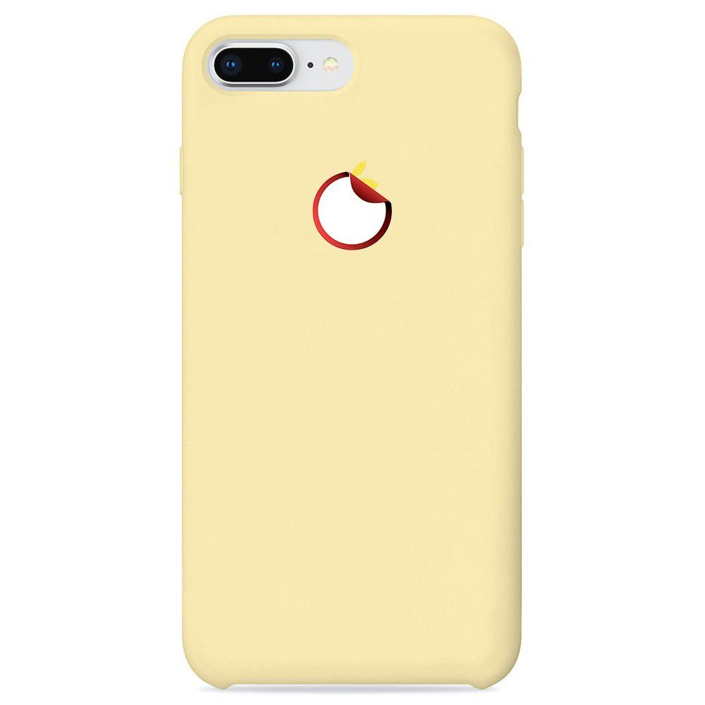 Силиконовый чехол для смартфона Silicone Case на iPhone 8 Plus / Айфон 8  Плюс с логотипом, лимонный крем - купить с доставкой по выгодным ценам в  интернет-магазине OZON (378947397)