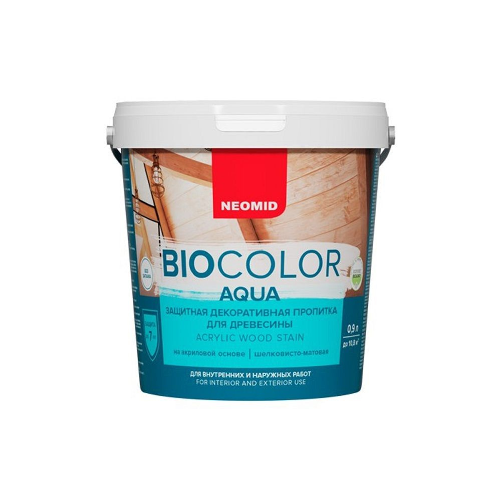 Пропитка защитная для древесины Neomid Bio Color Aqua полуматовая (0,9л) светлый дуб  #1