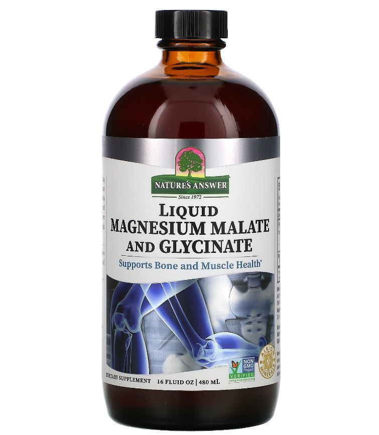 Nature's Answer, малат и глицинат магния в жидкой форме, 480 мл ...