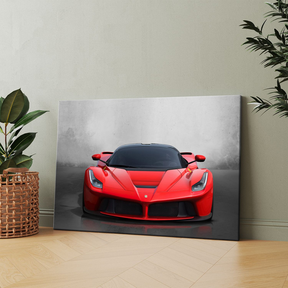 Картина на холсте (Машина La Ferrari) 80x100 см. Интерьерная, на стену. -  купить по низкой цене в интернет-магазине OZON (1120902831)